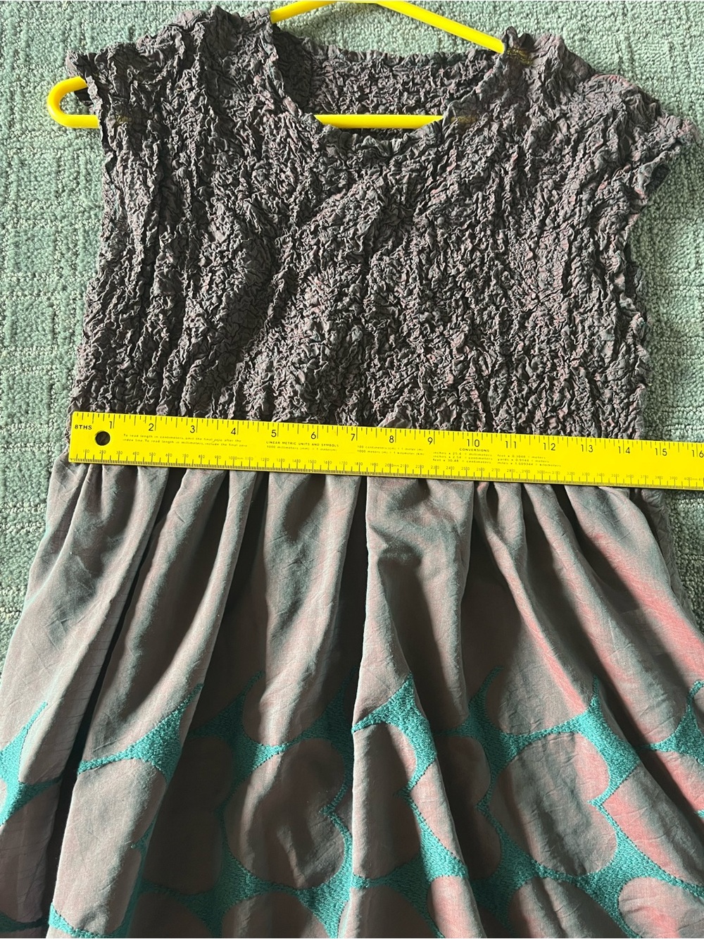 Issey Miyake Light Purple Party Dress with Teal Pattern - Picture 3 of 4